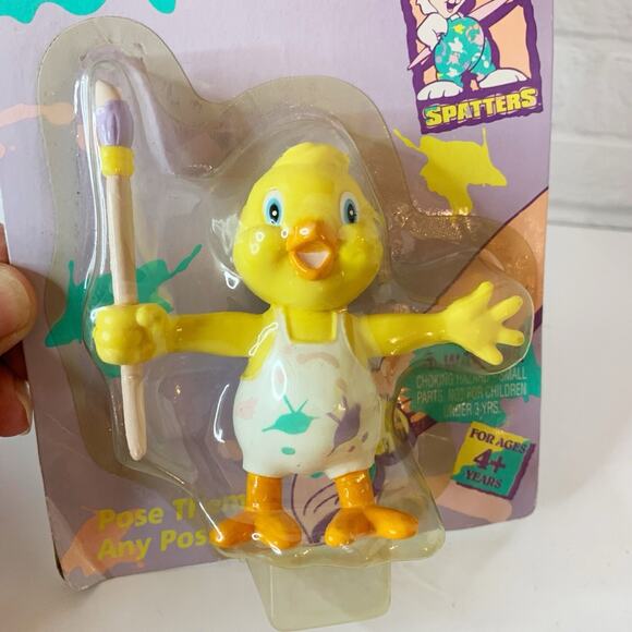 Vtg Easter Bendables Chick Bendy Toy Trendmasters Spatters & CO 1993 NOS - Picture 3 of 5